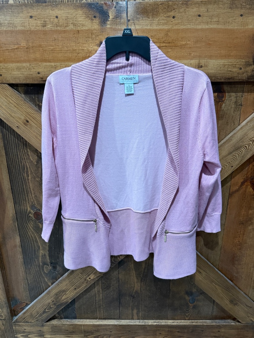 Carmen Marc Valvo open front pink sweater size‎ small
